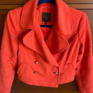 The Limited cropped orange pea coat